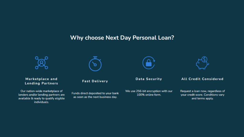 Next Day Personal Loan benefits