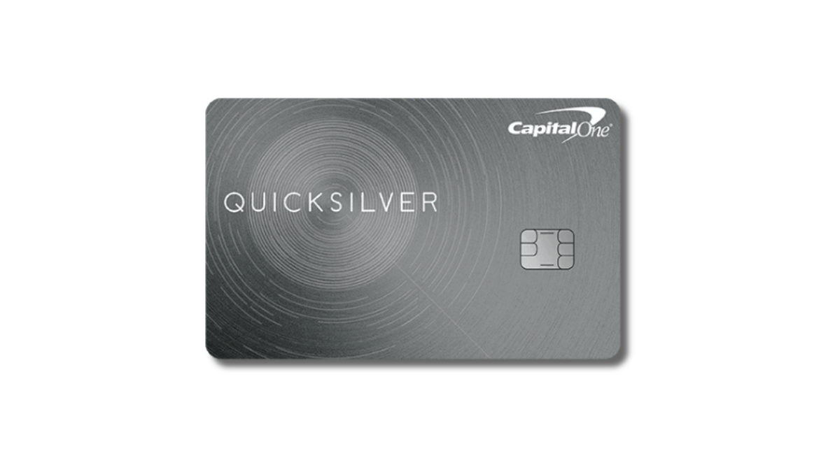 Quicksilver Cash Rewards Credit Card on white background