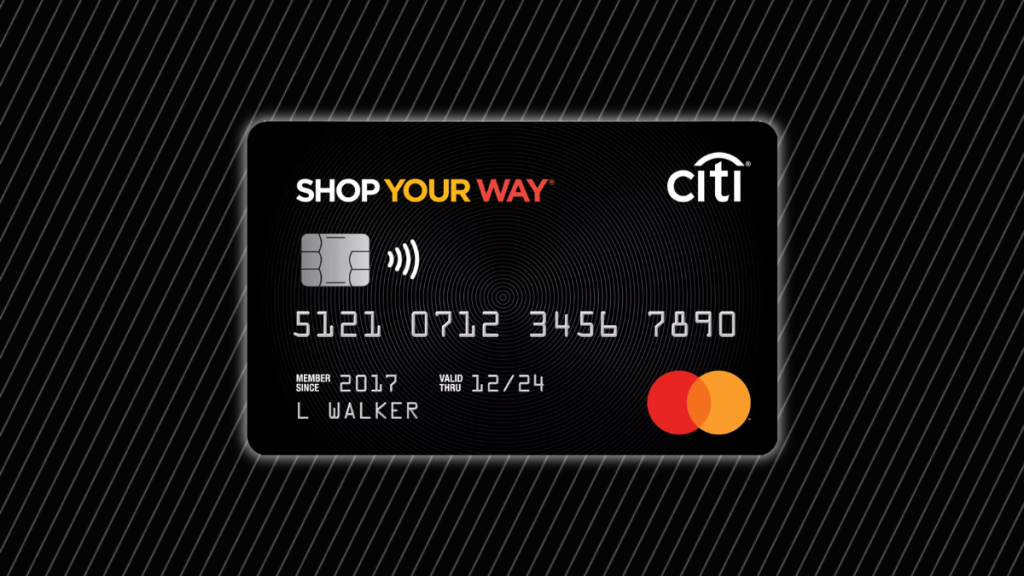 Shop Your Way Mastercard® card on a black background